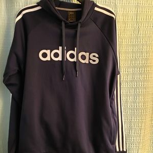 Mens Navy Adidas Hooded Sweatshirt